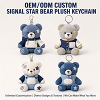 Porte-clés en peluche personnalisé OEM ODM Signal Star Bear, service de conception de personnage original, mascotte en peluche, cadeau promotionnel avec technologie IA