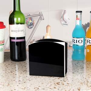 ที่ใส่ผ้าเช็ดปากอะคริลิคสีดำเรียบง่ายไม่มีลมตรงของตกแต่งบ้าน<span class=keywords><strong>ห้อง</strong></span><span class=keywords><strong>ครัว</strong></span><span class=keywords><strong>ชั้น</strong></span>เก็บของประหยัดพื้นที่สำหรับอาหารค่ำ - Product Image 5