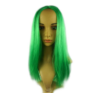 Manufactory-peluca larga de <span class=keywords><strong>cabello</strong></span> para <span class=keywords><strong>hombre</strong></span>, <span class=keywords><strong>Cosplay</strong></span> directo, color verde oscuro, longitud recta hasta el hombro - Product Image 4