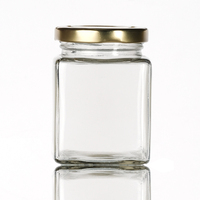Botol Kaca Persegi untuk Penyimpanan Makanan Grosir 80ml 100ml 200ml 280ml, Stoples Madu, Stoples Selai, Bocal En Verr Dengan Tutup
