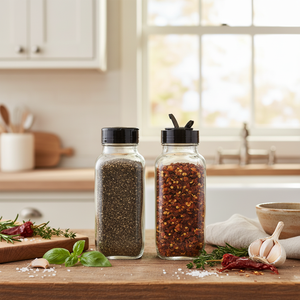Bouteilles et pots à épices en plastique PET légers, écologiques et peu encombrants de 8 oz, très demandés pour les camping-cars et les voyages - Product Image 1