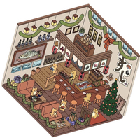Nouveau dessin animé Miniature scène 3D aménagement paysager autocollants bricolage cabine scène autocollants
