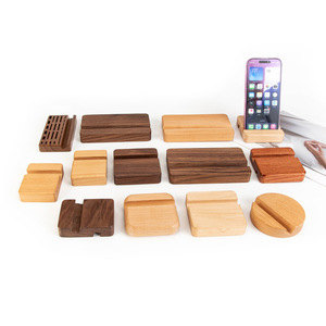 Wooden Phone Stand <b>Tablet</b> <b>Holder</b> Solid Walnut Wood Modern Simple Design For Desk Use - Product Image 2