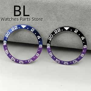 BLIGER Waych 38mm 두 가지 색상 베젤 경사 삽입 C3 녹색 40mm GMT 다이빙 시계 케이스 남성용 시계 부품