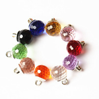 9.5mm écologique boule forme bouton mode fantaisie couture coloré métal verre cristal tige pour chemises