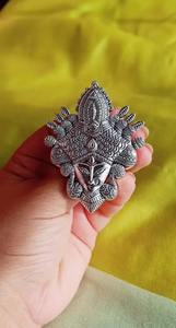 Anillo Durga oxidado antiguo para mujer, anillo de compromiso ajustable con motivo de diosa, joyería de moda étnica clásica de gran tamaño - Product Image 2