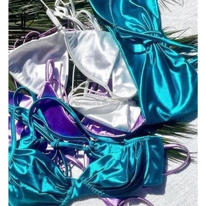 Maillots de bain tendance en satin pour femmes, deux pièces, vente chaude 2024, personnalisation, tissu écologique, recyclé, durable - Product Image 2