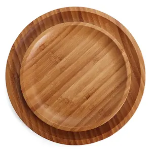 Высокое качество, оптовая продажа, пользовательский кухонный стол из бамбука и дерева, Детская обеденная тарелка, бамбуковые тарелки с зарядным устройством, оптовая продажа, квадратный бамбук