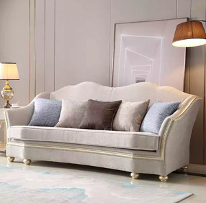 Juego de Muebles de Sala de Estar con Sofá Tallado en Madera, Muebles Clásicos de Lujo Vintage, Sofá Tallado Europeo Dorado - Product Image 5