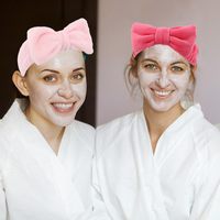 Bandeaux de spa unisexes pour le visage avec nœud, bandeaux pour cheveux et serviettes de poignet en tissu style mode