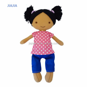 ตุ๊กตาเด็กทารกผ้าคอตตอนสีดำสำหรับเด็กผู้หญิง, ตุ๊กตาผ้ากำมะหยี่ตัวการ์ตูนน่ารักดีไซน์ตามสมัยนิยม - Product Image 2