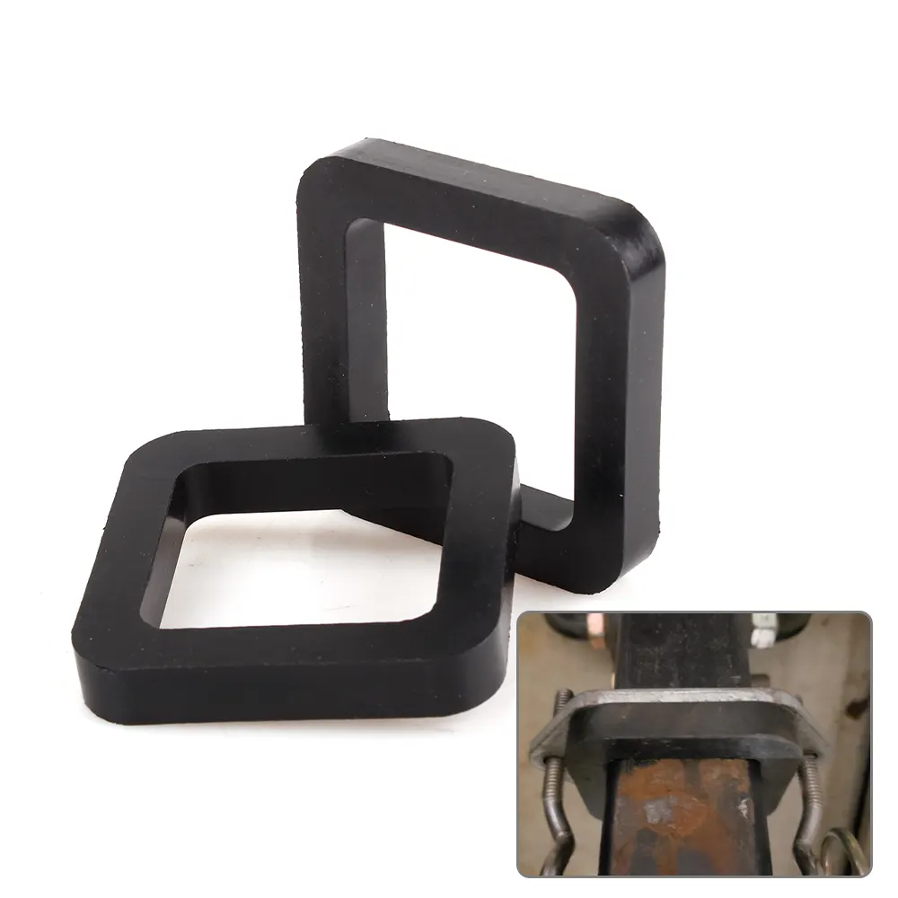 2Pcs 2 Inch Hitch Receiver Muffler Pad Noise Cancellation Car Receiver Tow Hitch Muffler Pad Hitch Bumper Rubber Pad