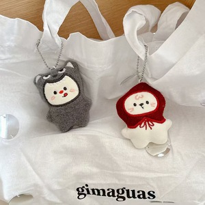 Ensemble de peluche <span class=keywords><strong>petit</strong></span> <span class=keywords><strong>chaperon</strong></span> <span class=keywords><strong>rouge</strong></span> <span class=keywords><strong>et</strong></span> <span class=keywords><strong>loup</strong></span>-Porte-clés <span class=keywords><strong>et</strong></span> breloque de sac de couple de livre de contes de fées, accessoire de poupée de personnage de conte de fées - Product Image 3