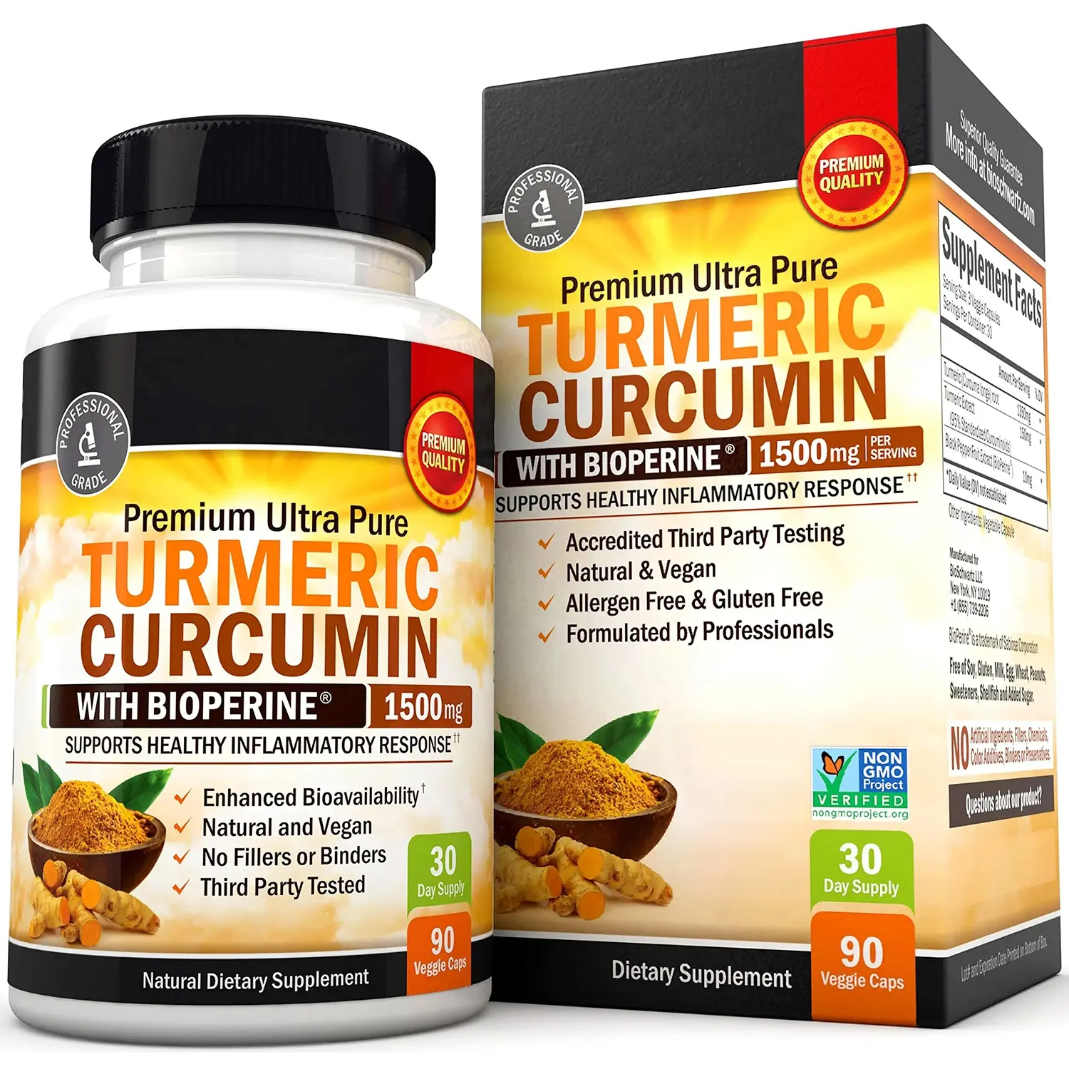 Custom Kurkuma Curcumine Met Bioperine 1500Mg Zwarte Peper Vegan Capsules Kurkuma Poeder Extract Supplement Voor Gezamenlijke Gezondheid