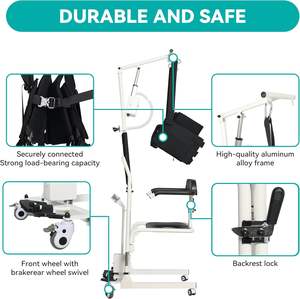 מעלית מעלית מעלית כיסא גלגלים עם גוף מתכווננת עבור רחצה נכים לעבור למיטה - Product Image 4