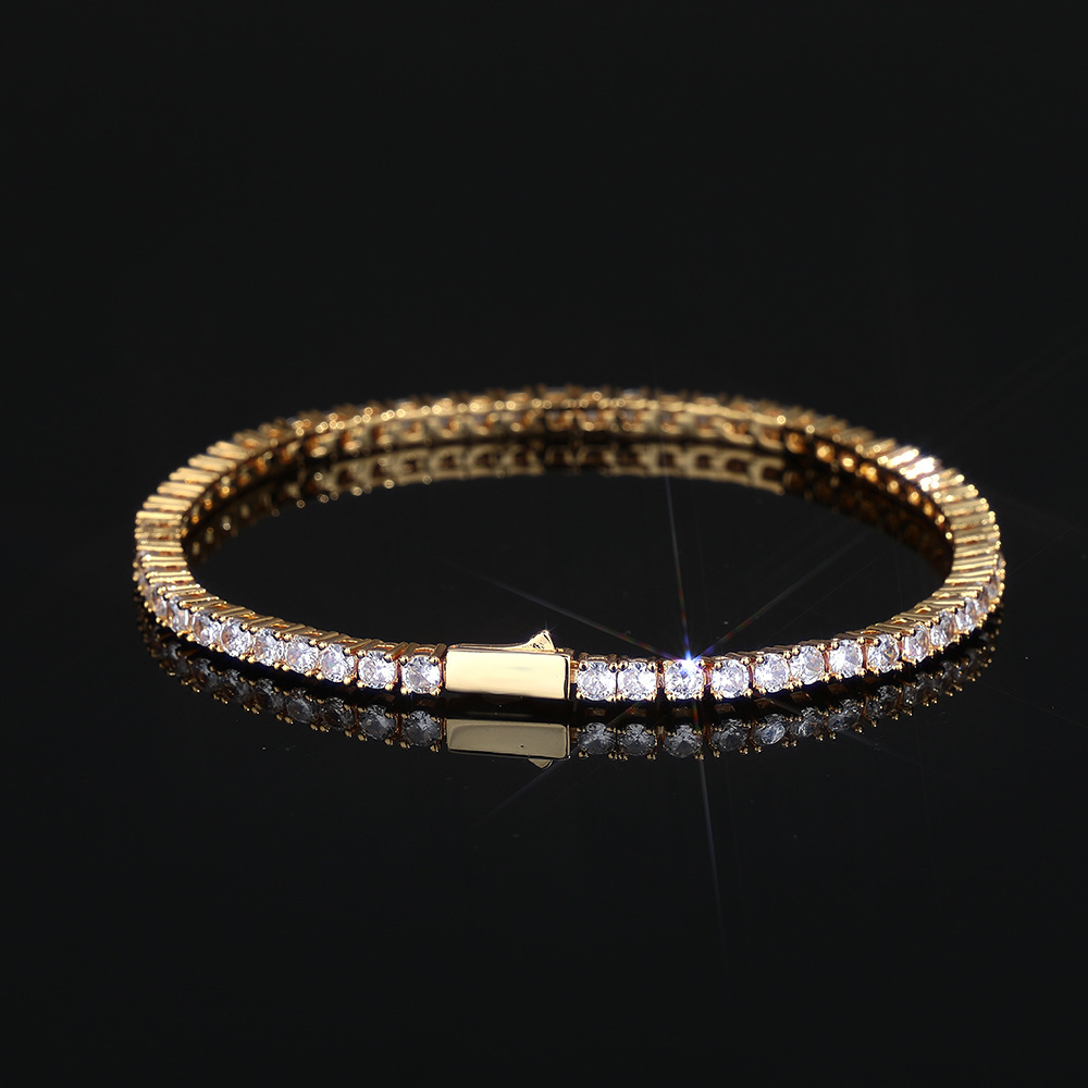 Oro (ancho 3 mm) - pulsera de 7 pulgadas (largo 17,78 cm)