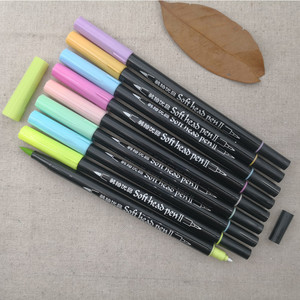 2019 Nuovo Articolo 18 colori a <span class=keywords><strong>Doppia</strong></span> <span class=keywords><strong>punta</strong></span> di <span class=keywords><strong>pennello</strong></span> penna set penna di colore di acqua art marker 8822 - Product Image 6