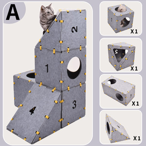Cama para mascotas de fieltro de goma de lujo, tienda de campaña para gatos, casa para gatitos con cojín para uso en interiores y exteriores - Product Image 6