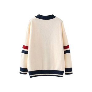 Áo cardigan len nữ thu đông, áo len nữ mặc thường ngày, áo khoác len dài tay cổ V, thiết kế thêu, áo len nữ dáng rộng - Product Image 5