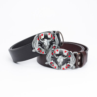 Hebilla de cinturón vintage con cabeza de toro estilo western - Hebilla automática retro de aleación plateada con alas de águila, hebilla de metal genial para vaqueros