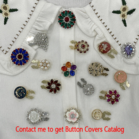 Accessoires de boutons rétro personnalisés à clipser sur les boutons existants, boutons ronds amovibles en strass, bijoux pour chemise, couvre-boutons pour femmes