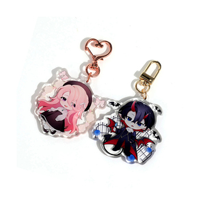 Bomaijie promotion acrylic plastic keychain blank logo clear glitter epoxy acrylic keyring custom