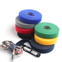 Coloré dos à dos crochet et boucle de fixation sangles Double bande latérale attaches de câble rouleau Logo personnalisé couleur bande OEM ou ODM 1000 pièces