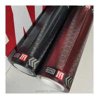 Vente directe d'usine PET nid d'abeille carbone rouge voiture Wrap vinyle PET Wrap vinyle