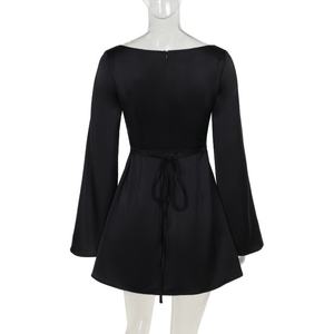 Robe d'automne décontractée pour femmes en couleurs unies à la mode et élégante - Product Image 6