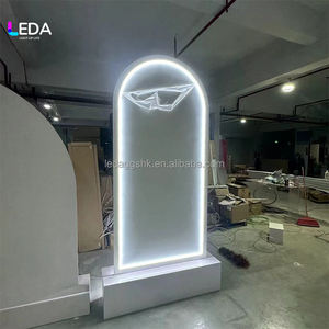 LEDA Modern Baby Shower Birthday Party Acrylic Board Panel <b>Wedding</b> Backdrop Reception <b>Welcome</b> <b>Sign</b> Led Lights Customizable - Product Image 5