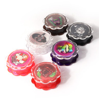 Erliao Vente en gros de moulin à herbes en plastique de haute qualité à 3 parties en forme de fleur, couleurs assorties, portable, moulin à tabac, logo personnalisé