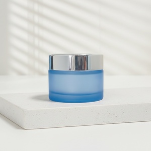 30g 50g Glass Cosmetic Jars Gradient Color Empty Cream Jar Frosted <b>Container</b> Gold Lids Custom Eye Face Skincare Packaging - Product Image 4