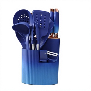 Ensemble d'ustensiles de cuisine en acier inoxydable de 15 pièces avec bloc de rangement en bois pour chef à domicile - Vente en gros - Product Image 1