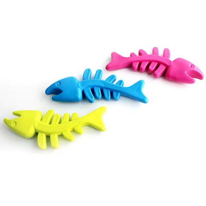 Fish Bone Shape Dog Chew <b>Toys</b> Squeaky Rubber Cartoon Style Funny Training <b>Toys</b> - Product Image 2