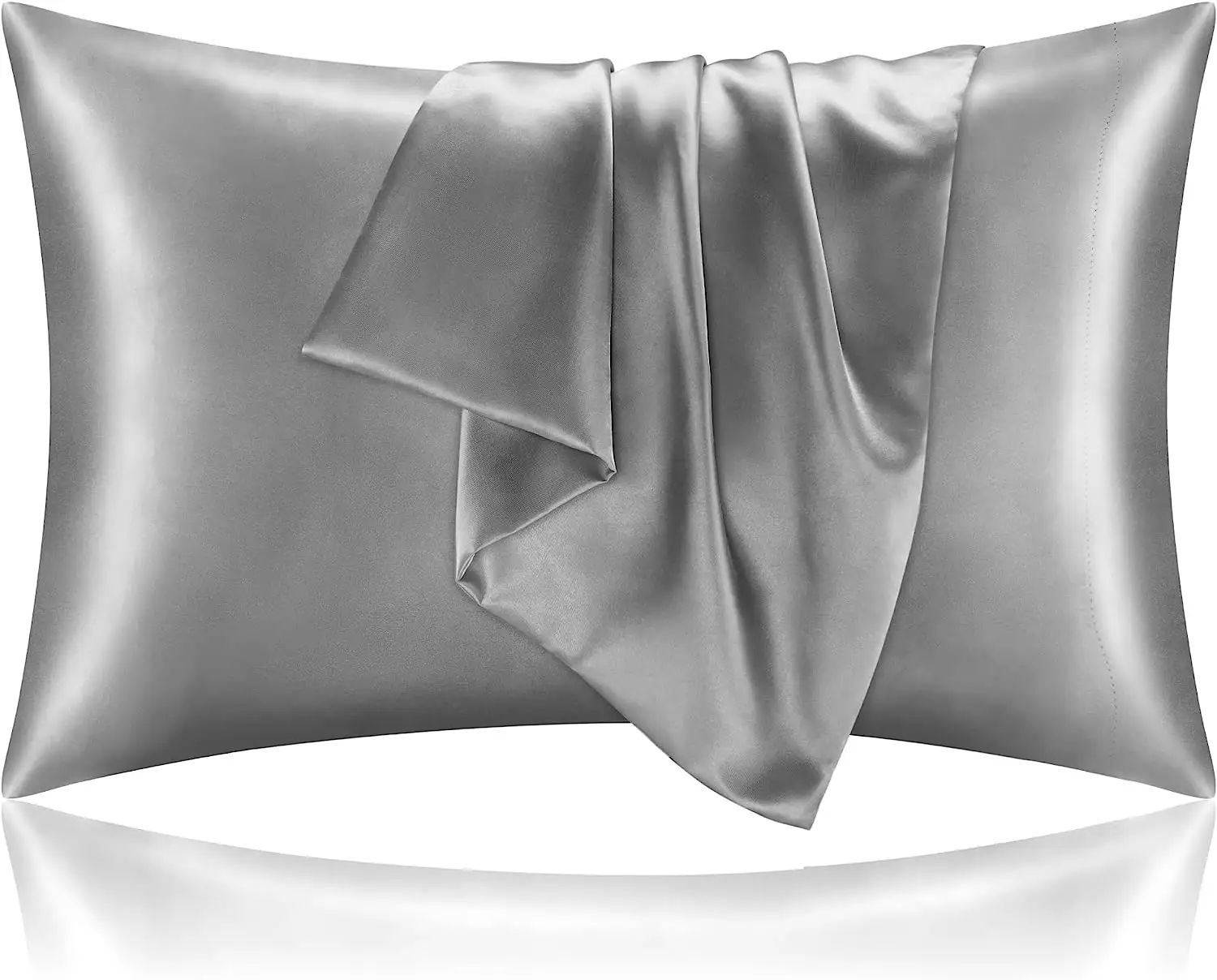 Cloudland Anti Ageing Copper Pillowcase Silk Mulberry Silk Pillowcase Oeko Tex Light Grey Square Silk Pillowcase Zipper
