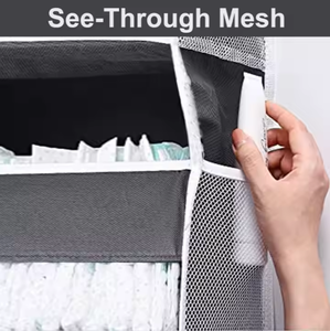 33 Lbs <b>Weight</b> Capacity Hanging <b>Storage</b> Organizer With Clear Window for Bedroom Nursery Over Door Organizer With 4 Large Pockets - Product Image 5