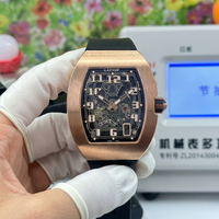 Montre mécanique automatique de luxe pour homme 6701, boîtier en titane, tourbillon, cadran en cristal saphir, bracelet en caoutchouc