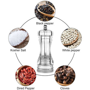 Ensemble moulin à sel et à poivre Hyri en acrylique transparent écologique pour la maison et la cuisine avec noyau de broyage en céramique - Product Image 3