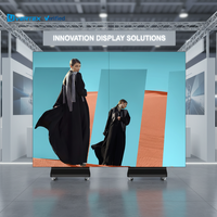 Layar Poster LED Lipat Tiga Indoor, Layar Lipat, Full Color, Dapat Dipindahkan, Totem Iklan Komersial, Layar LED