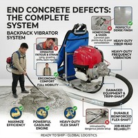 Vibrateur à béton à dos thermique haute fréquence 3 CV avec tuyau de 2,44 m, facile et rapide à utiliser