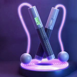 Sports Promotional Exercise Custom logo Lightup Adjustable Digital PVC Jump Rope with Timer