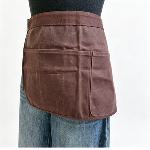 <span class=keywords><strong>Delantal</strong></span> <span class=keywords><strong>de</strong></span> Lona Encerada Color Café, Duradero y Moderno, con Múltiples Bolsillos, Diseño Corto, Uniforme <span class=keywords><strong>de</strong></span> Trabajo para Floristería y Panadería - Product Image 3