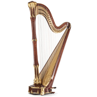 Harpe à pédales de concert avancée, gravée, marque Bow Brand, 47 cordes, gamme G0-C7, ensemble complet avec chariot extensible