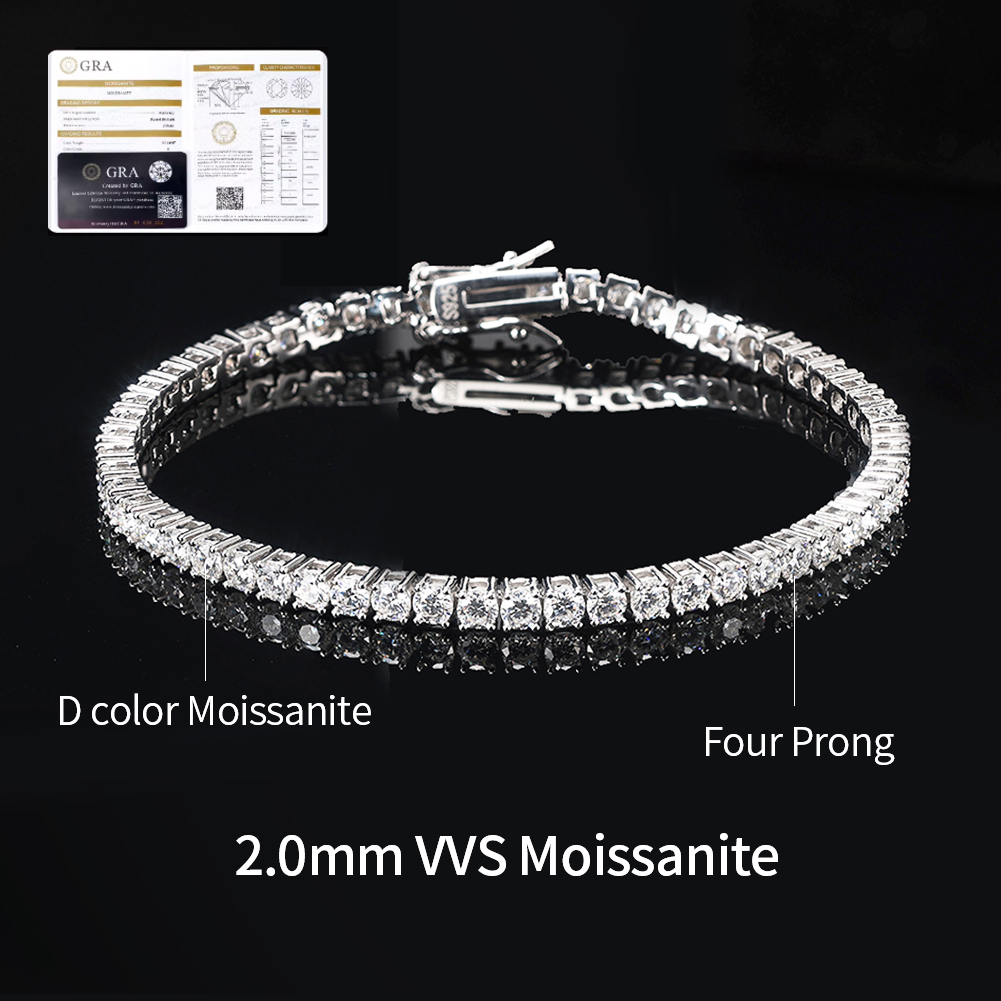 Moissanite Bracelet-2.0mm