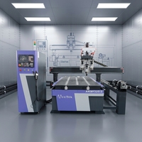 Router CNC de 3 cabezales de gran formato 1500*3000mm con dispositivo giratorio lateral para corte y grabado de madera, piedra, acrílico, MDF, y puertas de cocina
