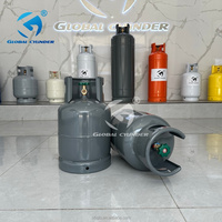 Bouteille de gaz GPL en acier GLOBAL 9KG avec pression de 18 bars et diamètre extérieur de 300 mm pour la cuisson sur le marché du Zimbabwe et d'Afrique du Sud