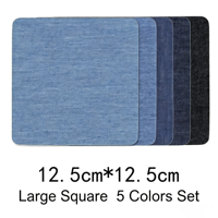 Lot de 5 patchs thermocollants en jean, formes et tailles variées, pour la réparation de jeans, vestes et vêtements