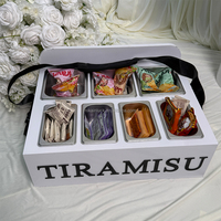 NIKA Accessoires de fête : Boîte à collation mobile avec bandoulière, plateau à gâteaux Tiramisu et Cannoli pour mariages, anniversaires et événements