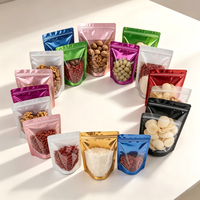 Sachet Doypack Personnalisé en Plastique pour Emballage Alimentaire, Fenêtre Métallisée Colorée, Couleurs Blanc Doré pour Chips, Aliments pour Animaux, Sucre