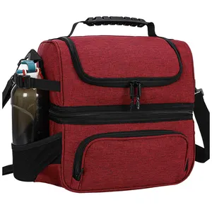 Lunch bags Office Canvas wasserdicht isoliert Bestseller Soft Cooler Bag isolierte Kühltasche mit Doppel fach